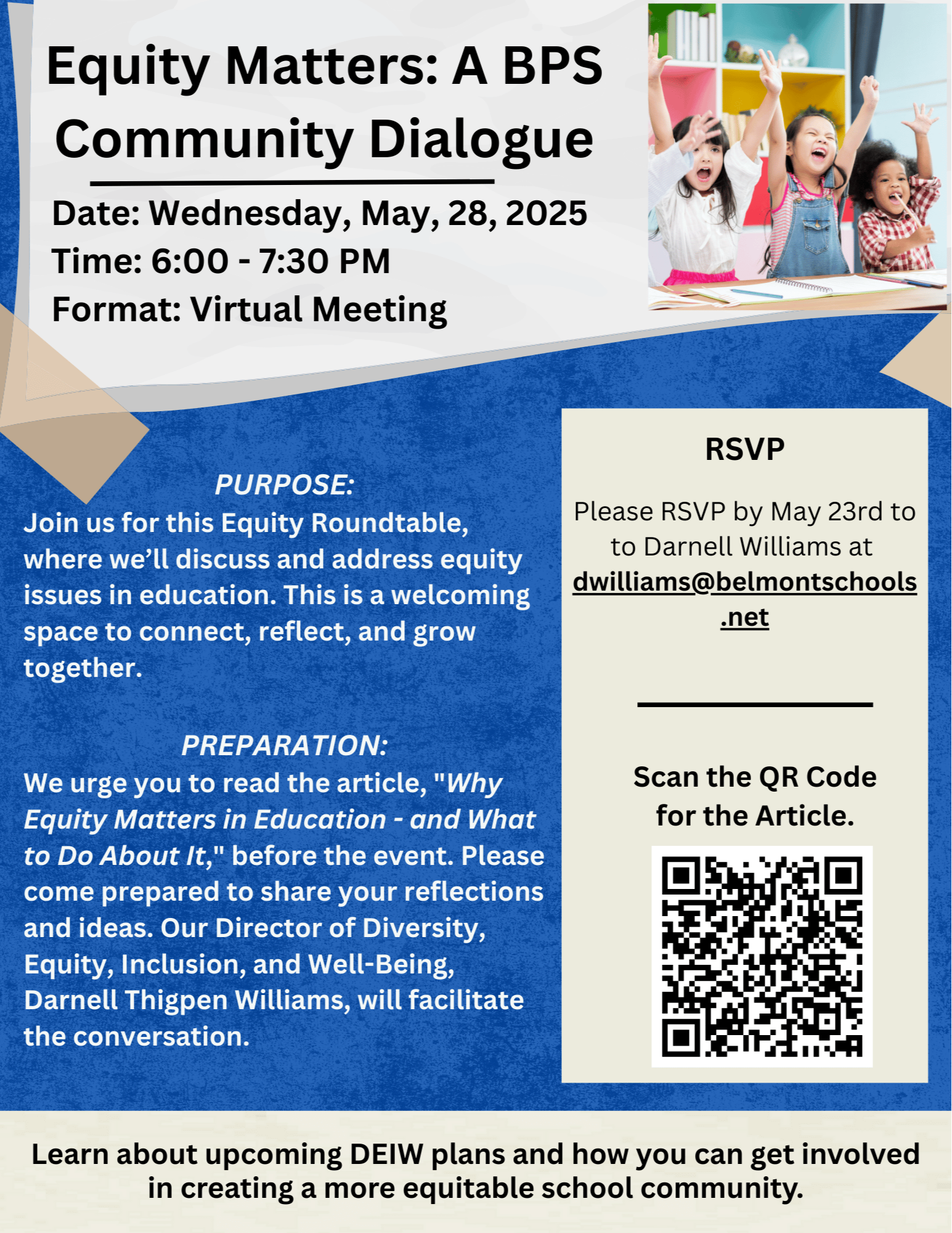 DEIW Flyer - Equity Matters: A BPS Community Dialogue 5/28/25