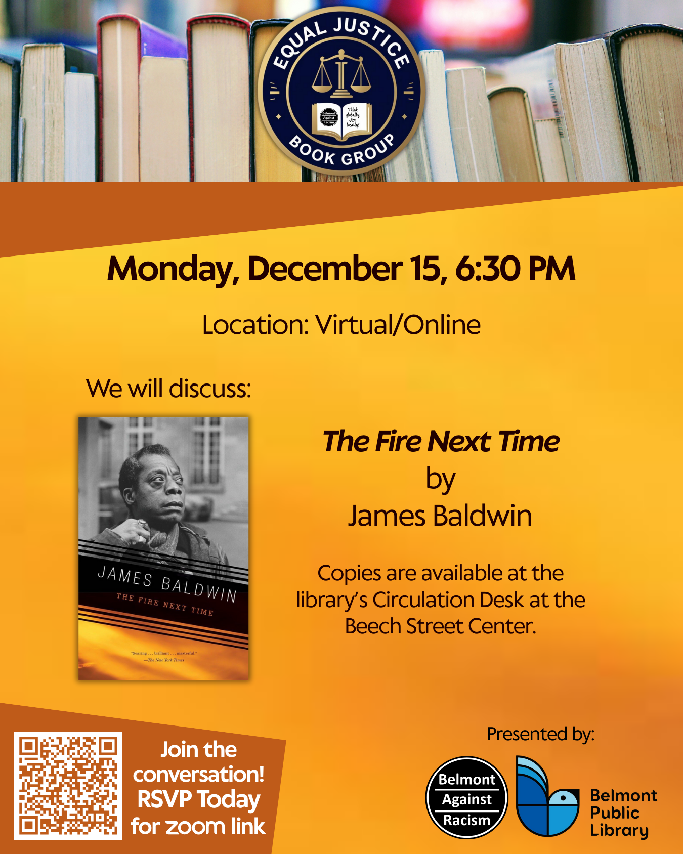 Equal Justice Book Group Flyer for Dec 15, 2025