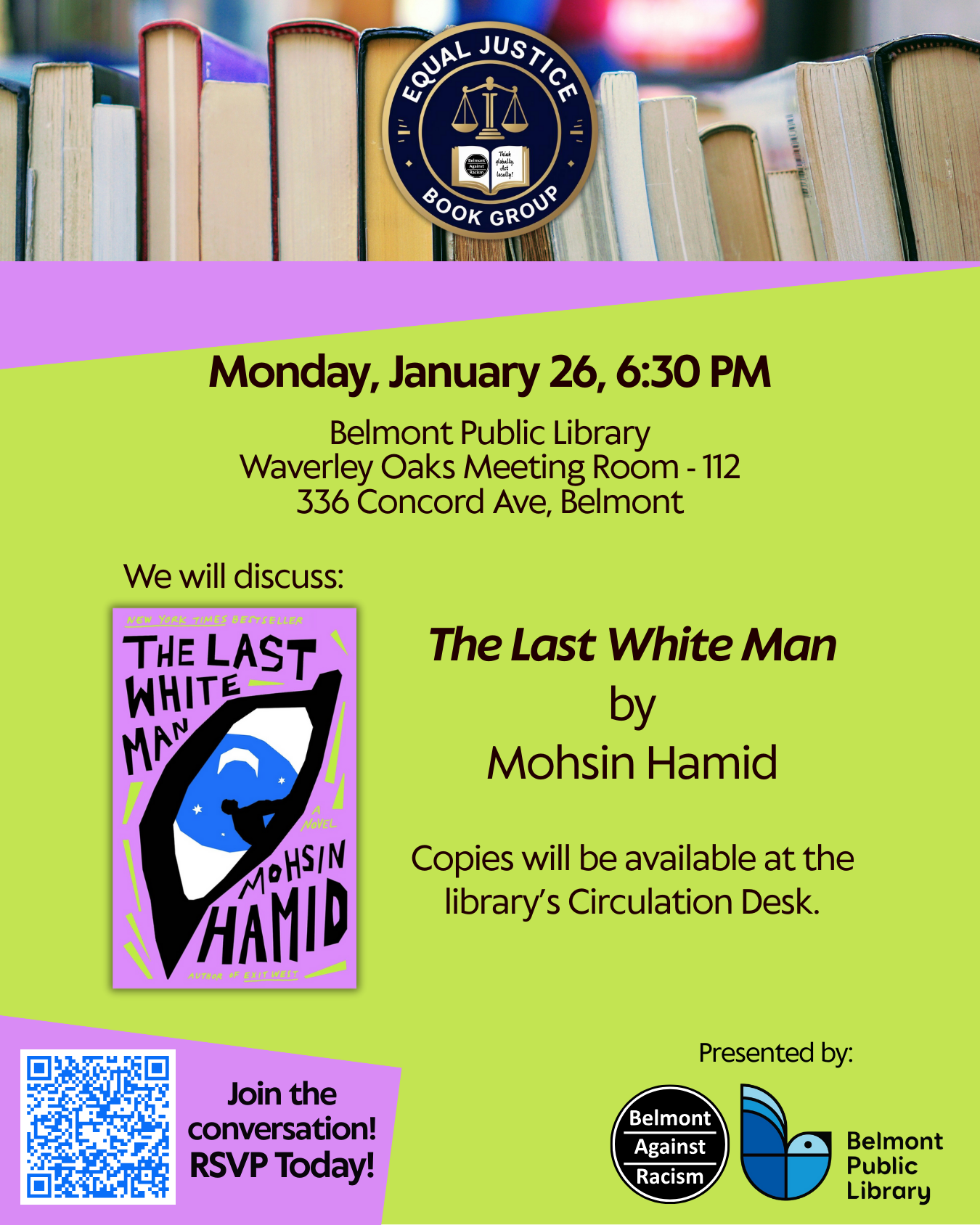 Equal Justice Book Group Flyer for Dec 15, 2025