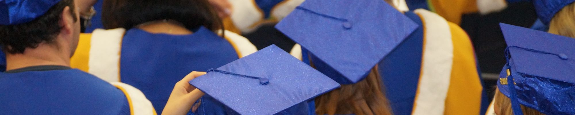 Seniors in Cap and Gown Banner