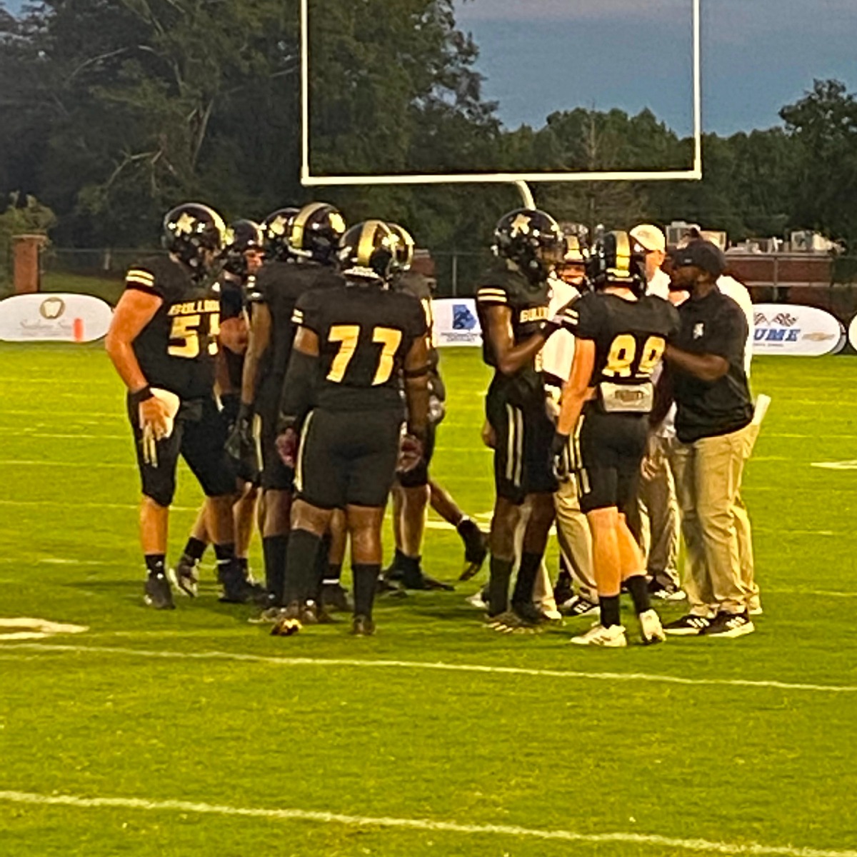 Football team planning a strategy