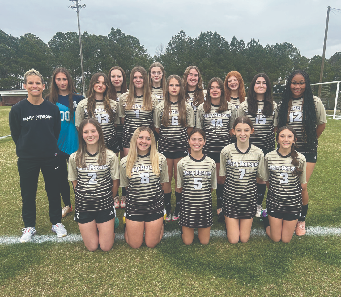 group photo of junior varsity girls soccer team 2023
