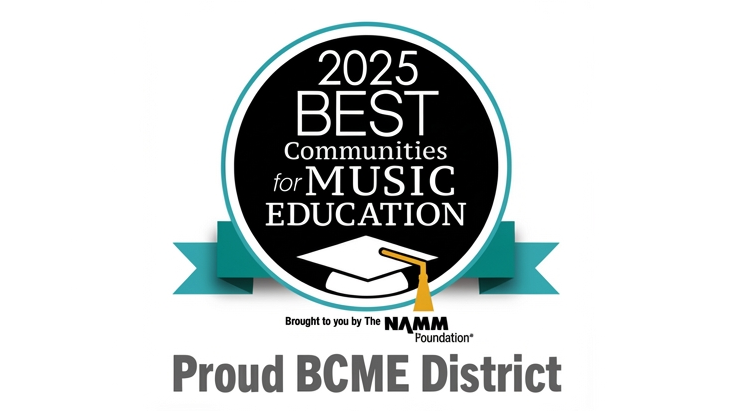Best Communities for Music Education - brought to you by the NAMM Foundation // Proud BCME District Logo