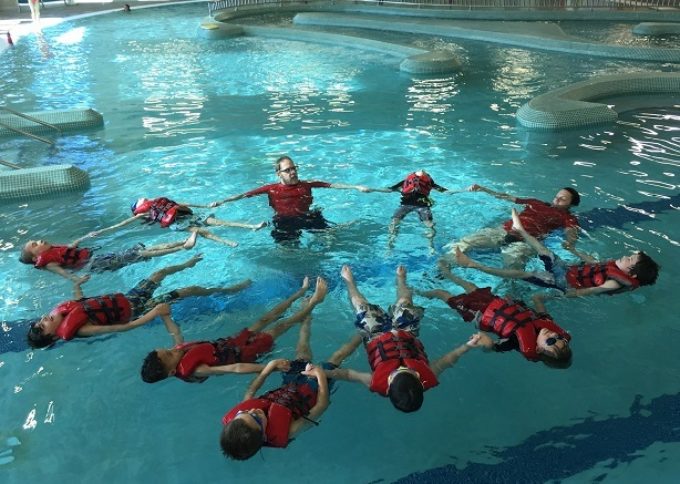 third graders swimming