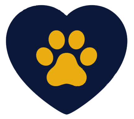Paw print within a heart