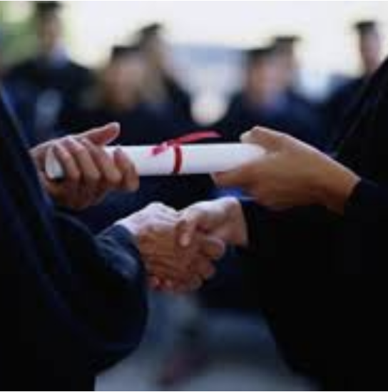 diploma being hand over