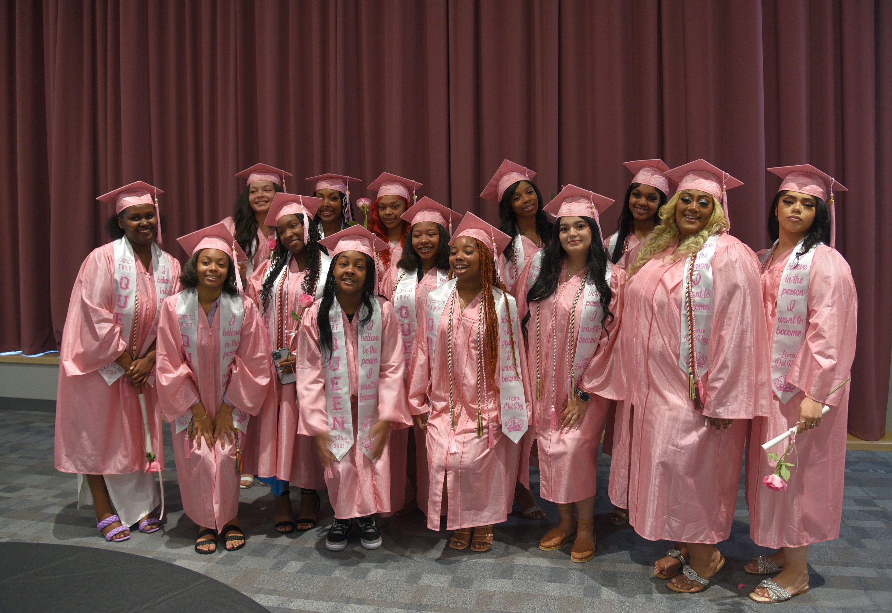 students in graduation gowns