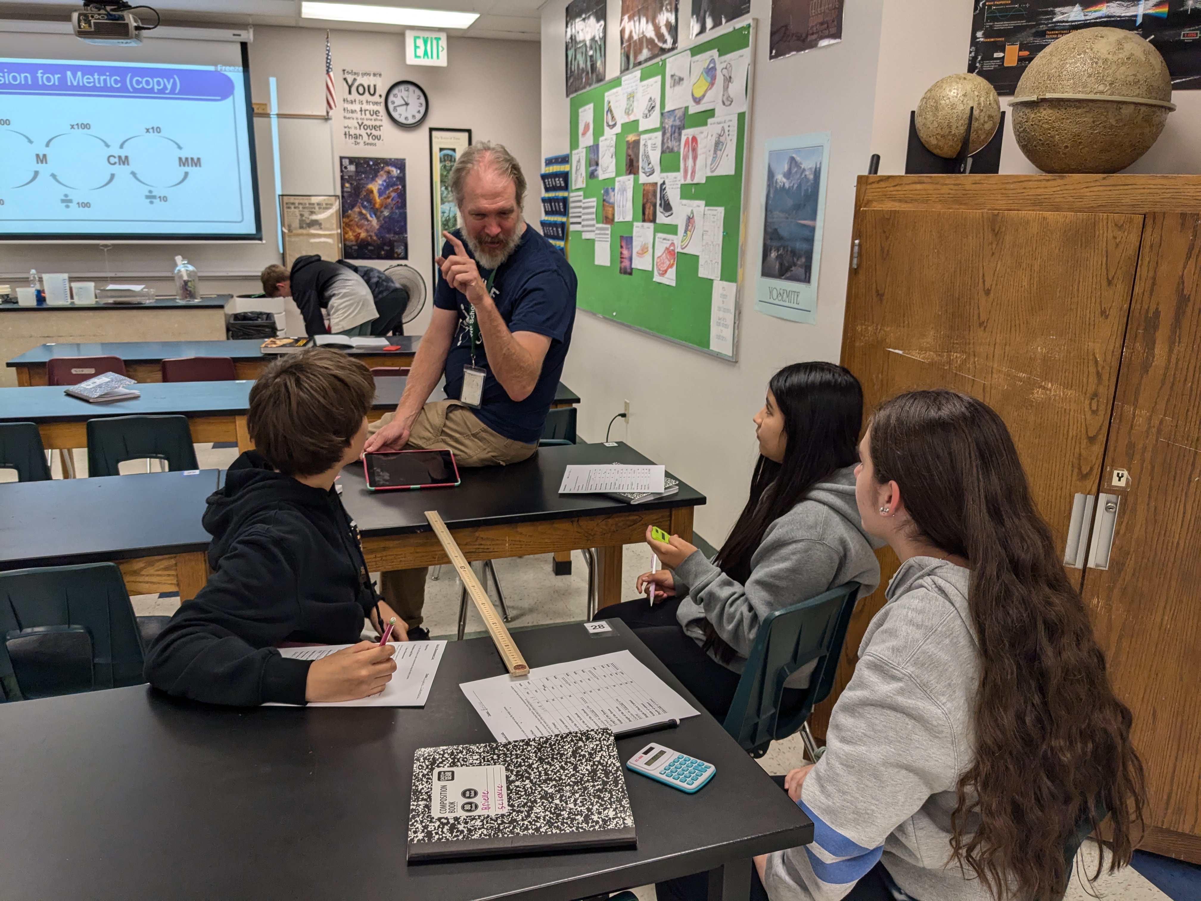 students in science class