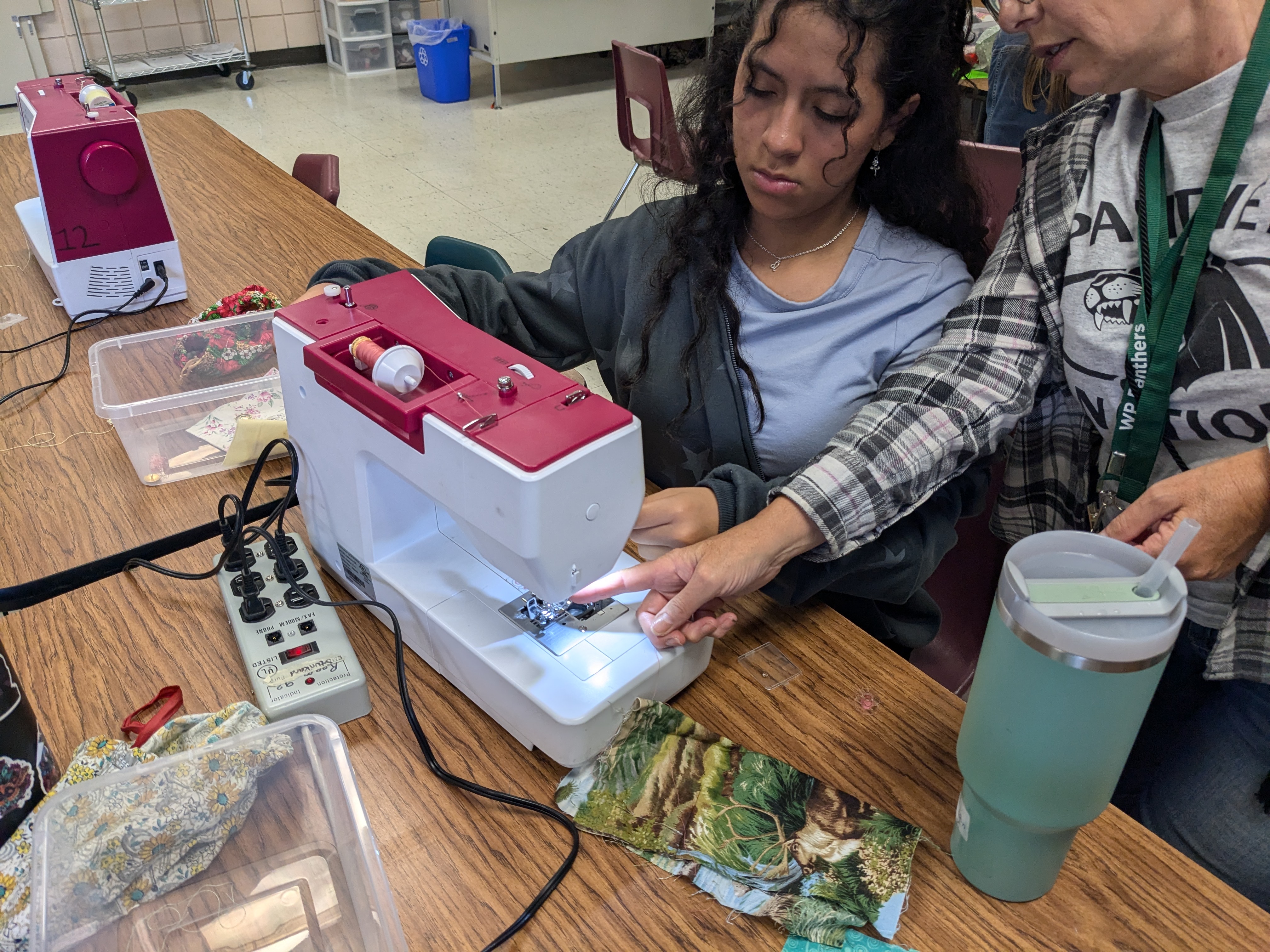 students in sewing class
