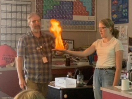 student in science lab