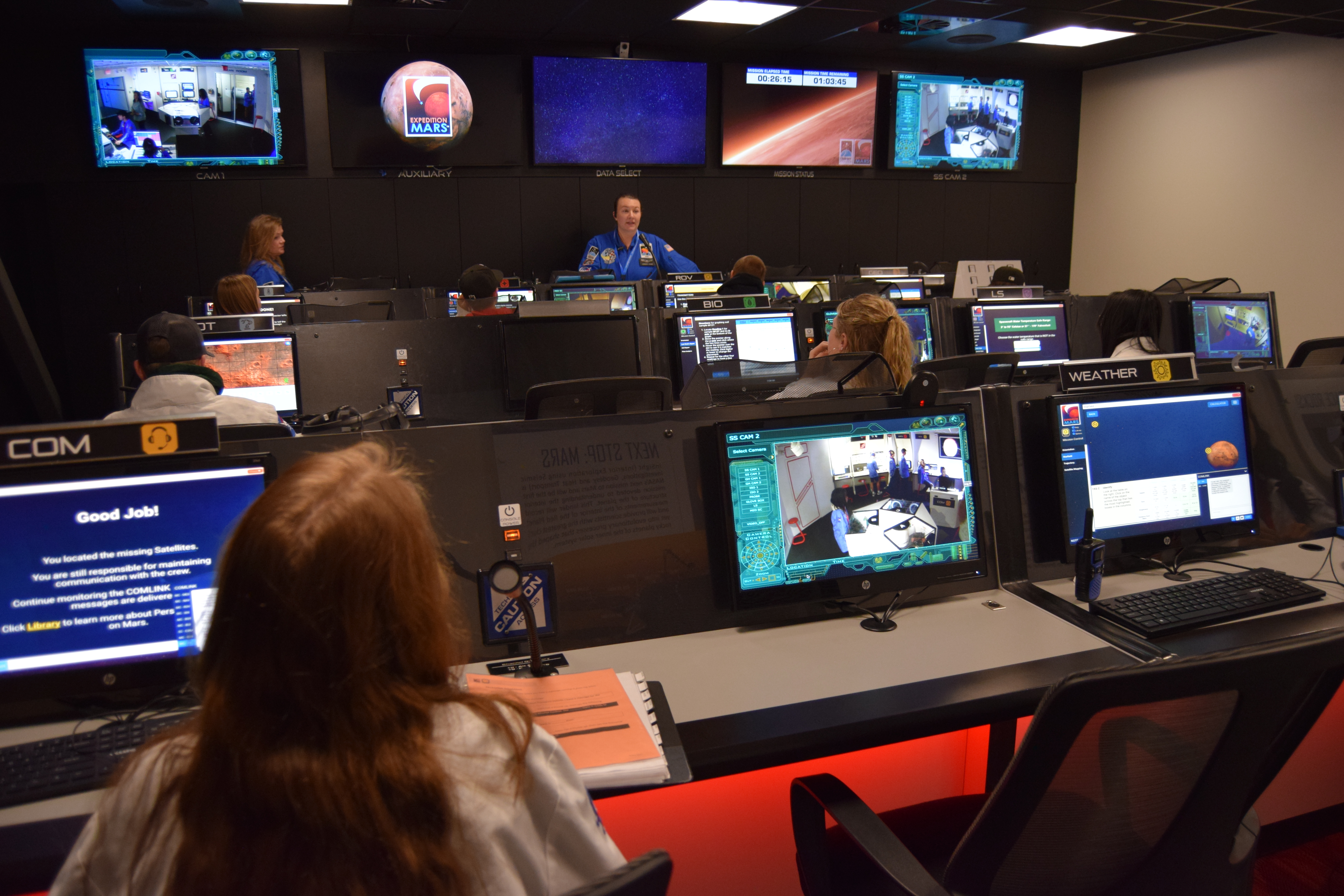 students at Challenger Learning Center