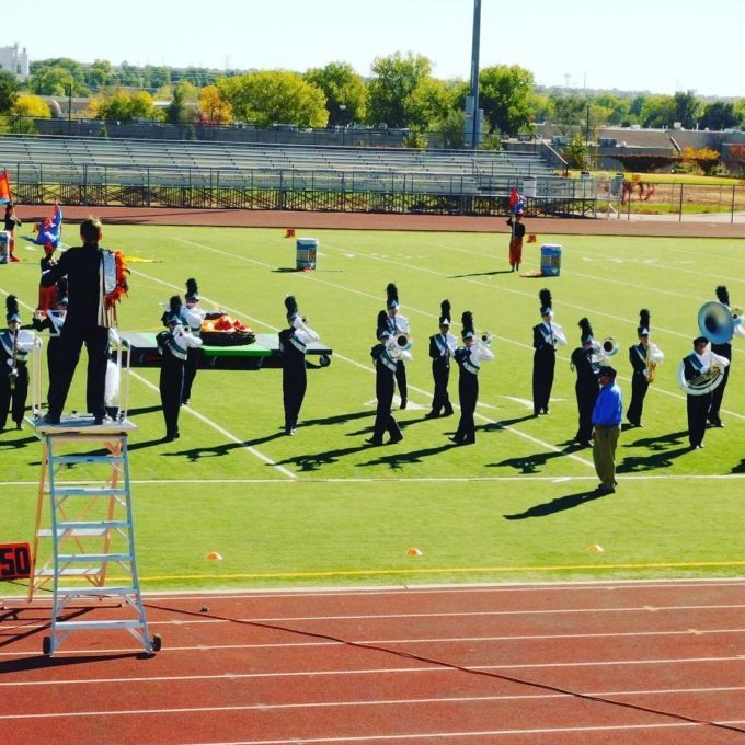 Band playing in the field