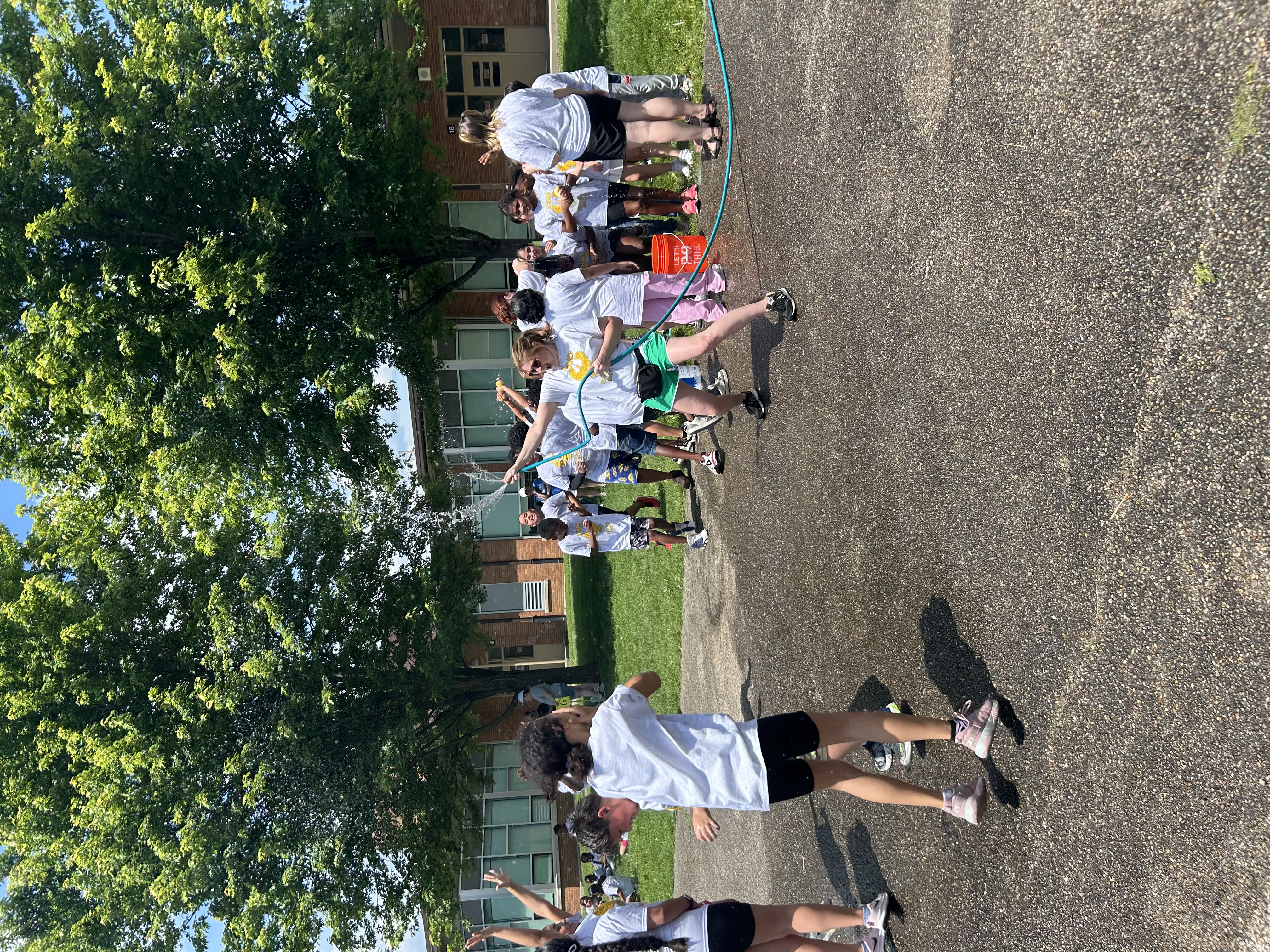 students outside at field day