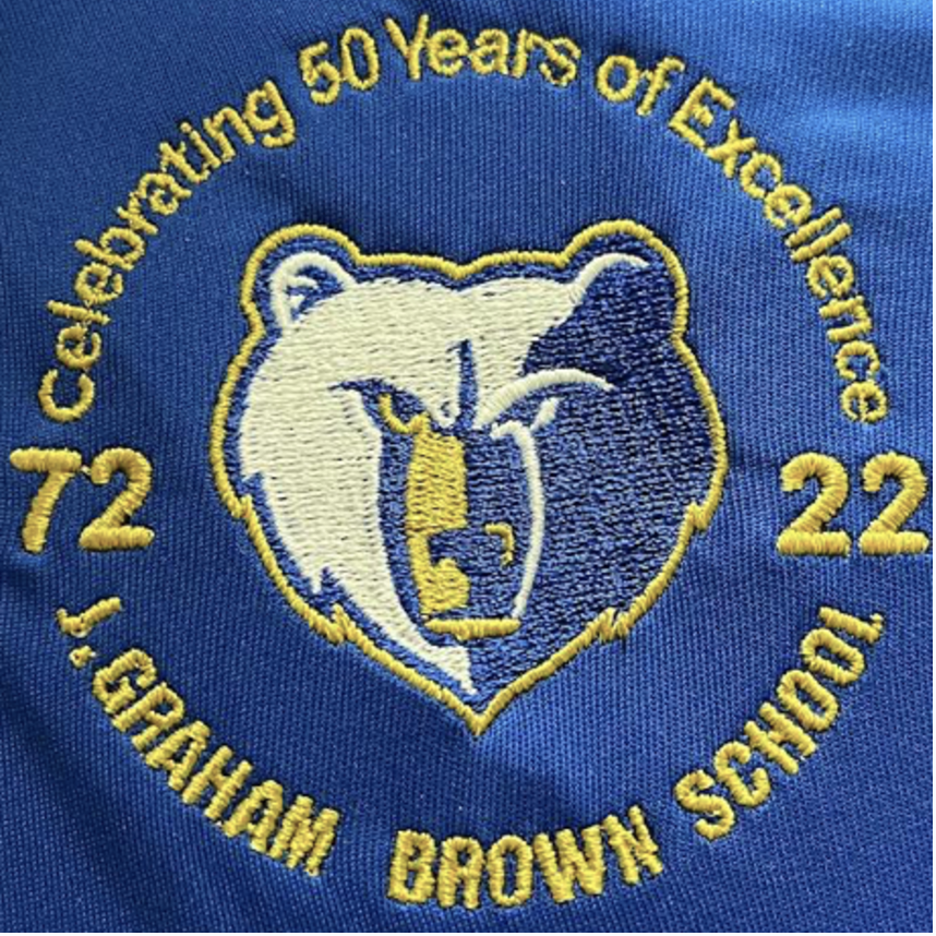 brown school anniversary logo