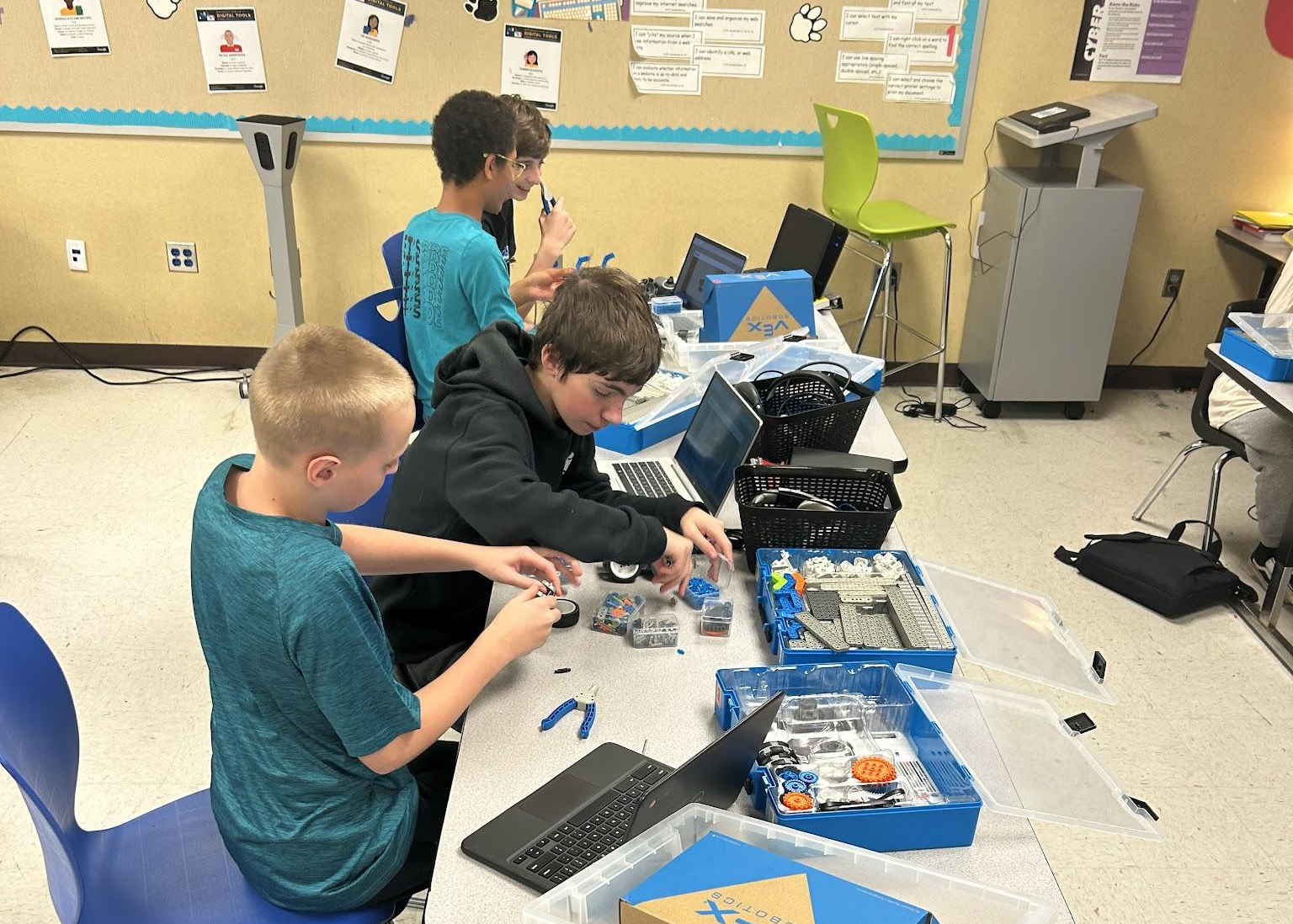 Students working on computers