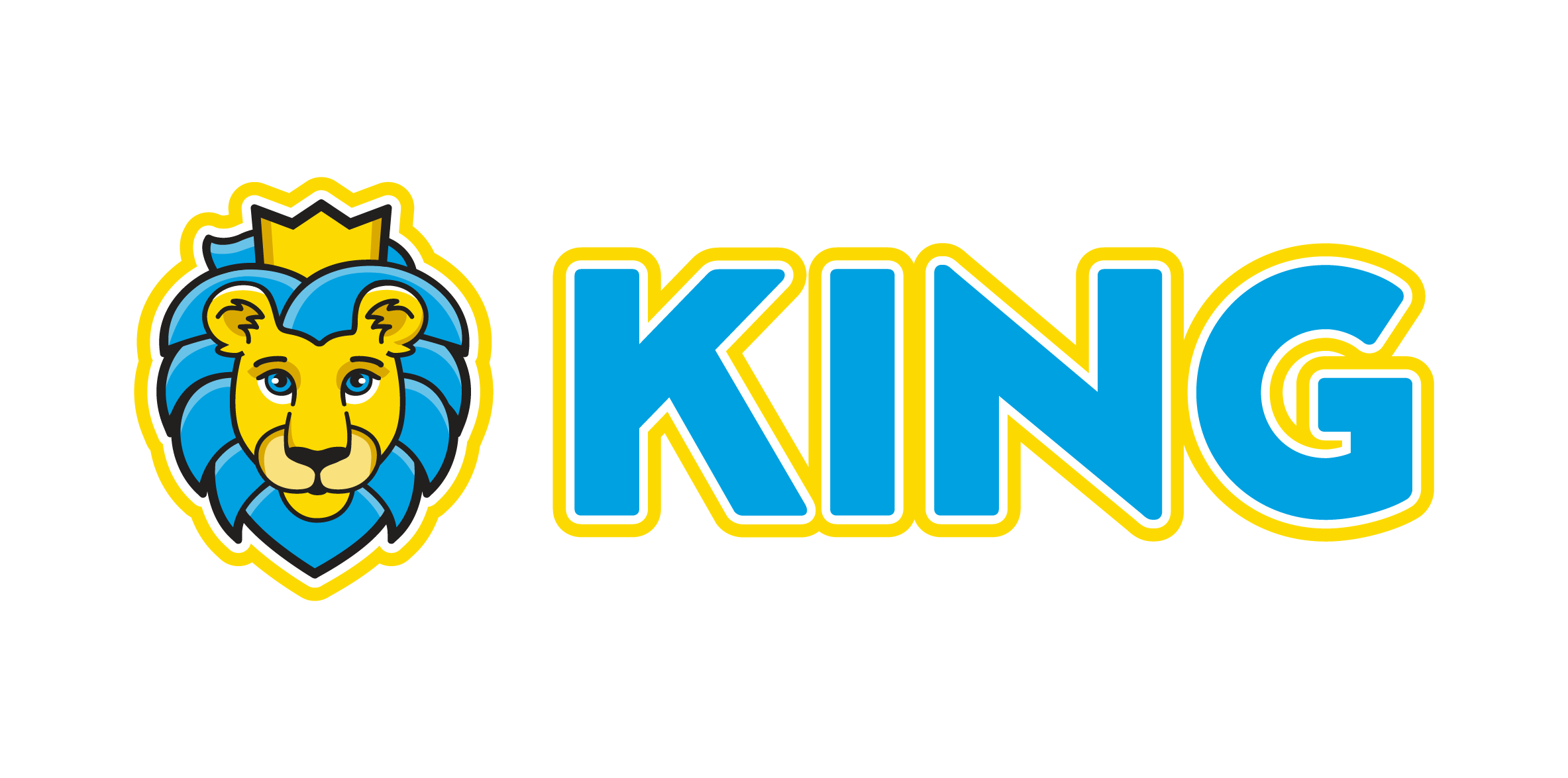 King Lion Mascot Yellow and Blue