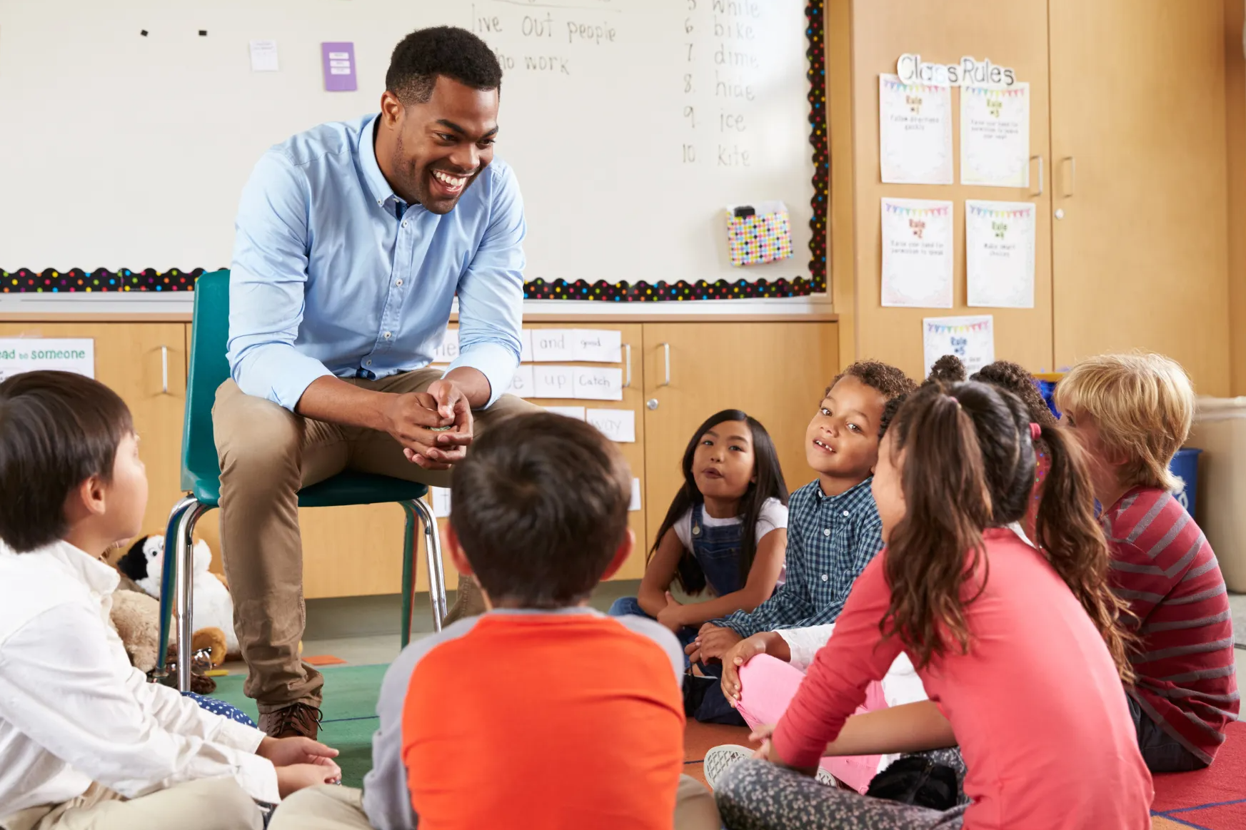 Teacher in front of a classroom