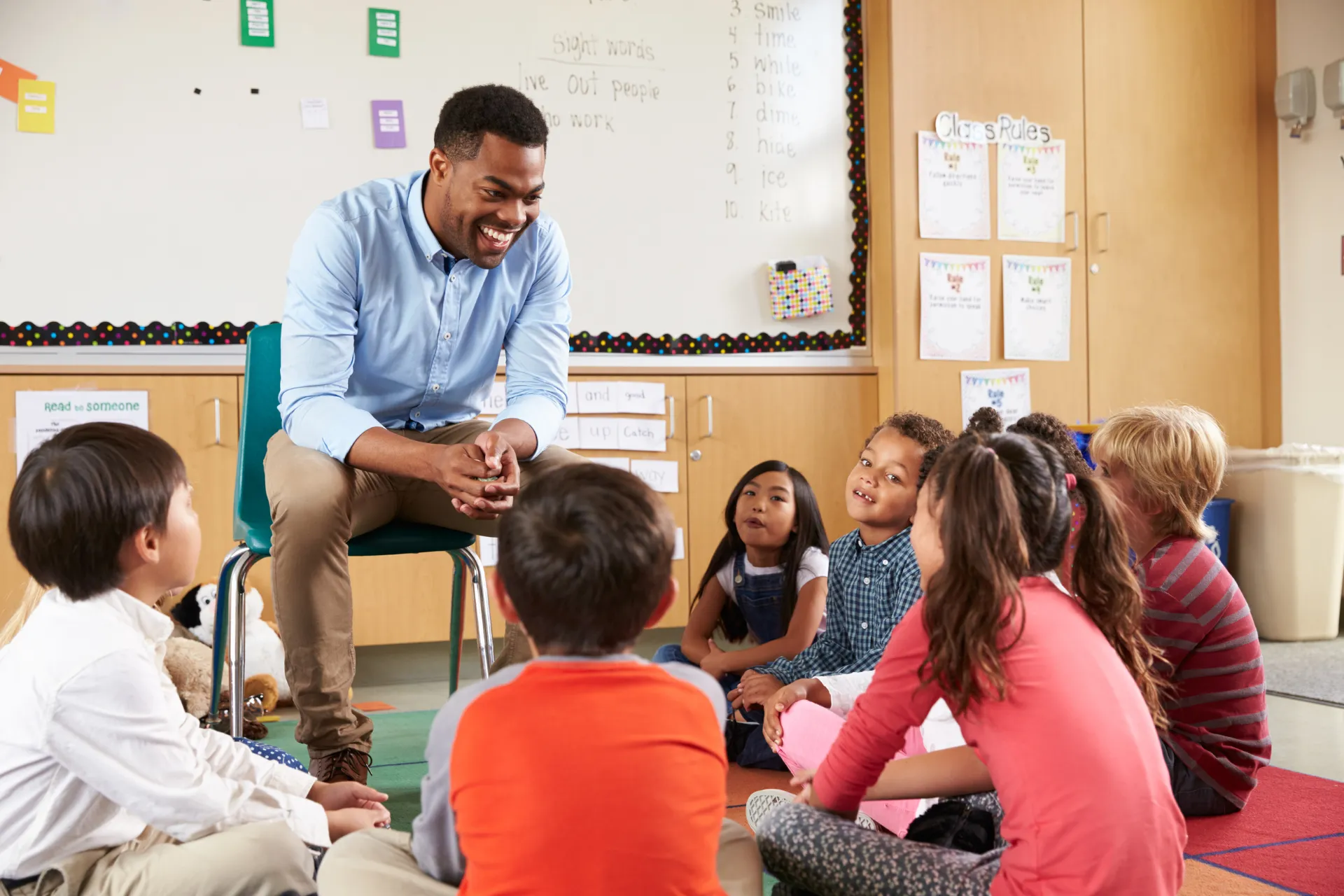 teacher in front of a classroom