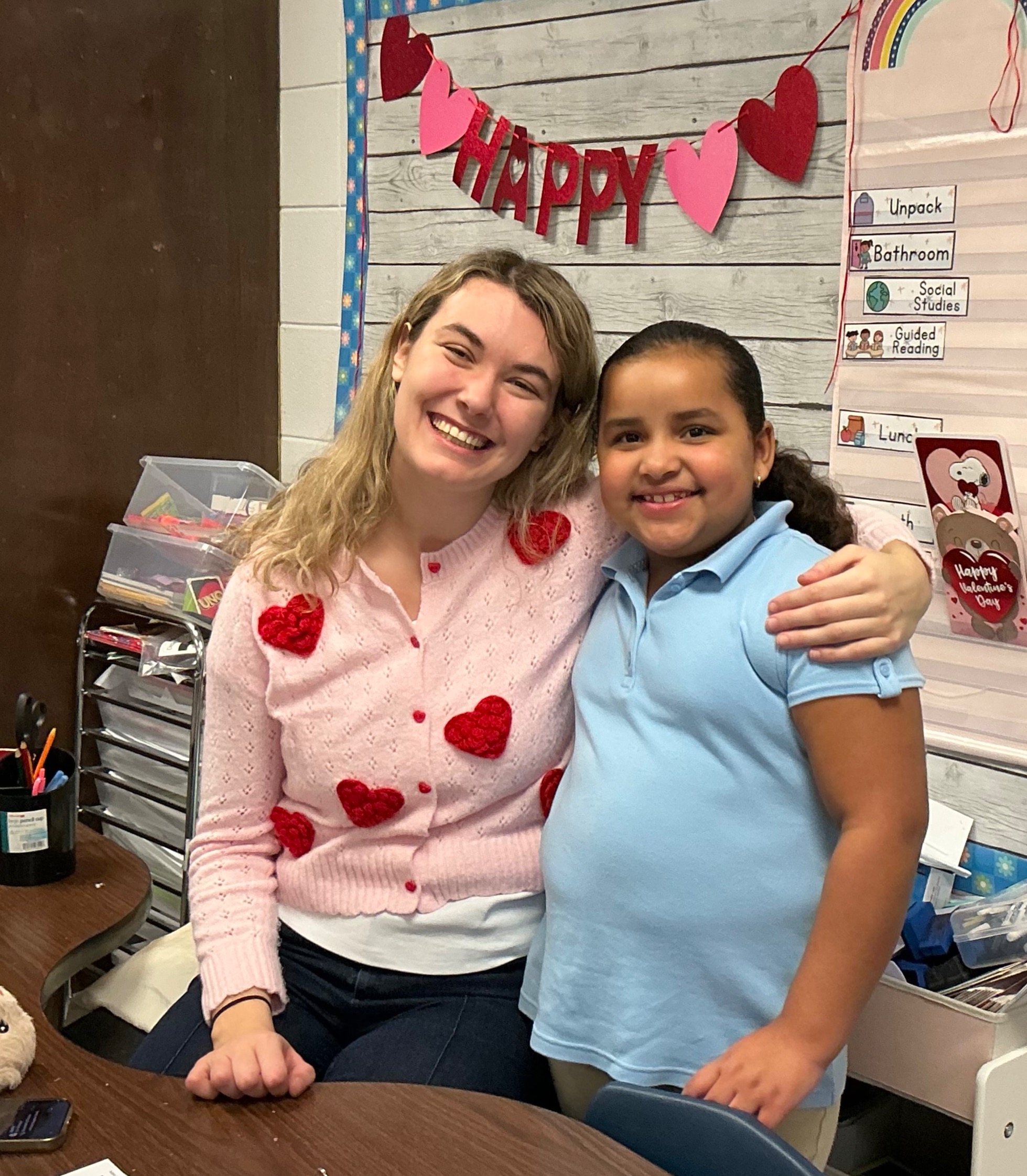 Teacher with student 