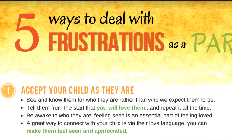 5 Ways to Deal with Frustrations as a Parent and Coping Skills flyer