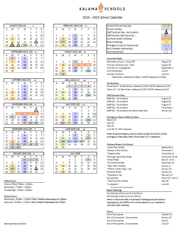 Calendars Kalama School District