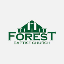 A logo for Forest Baptist Church with a cross symbolizing faith.