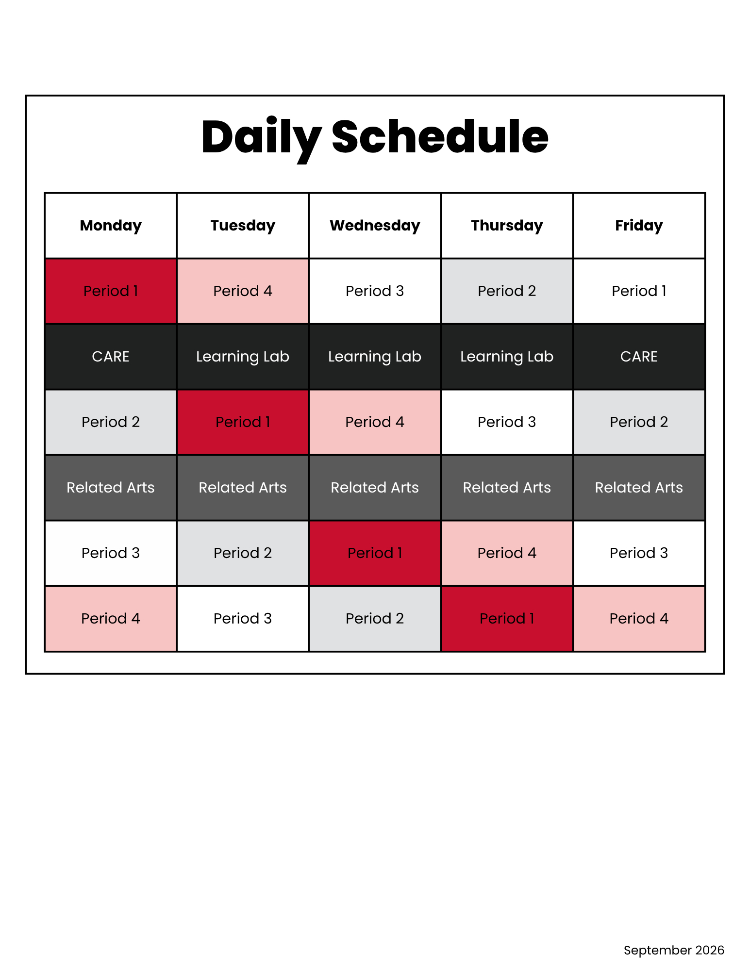daily schedule