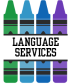 A graphic representation of an assortment of crayons, symbolizing a language services company.