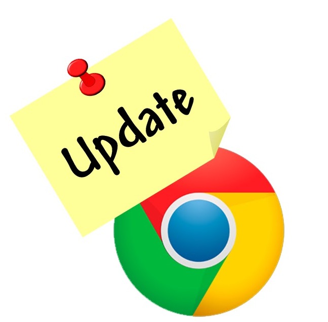 Google Chrome logo with the word Update on it