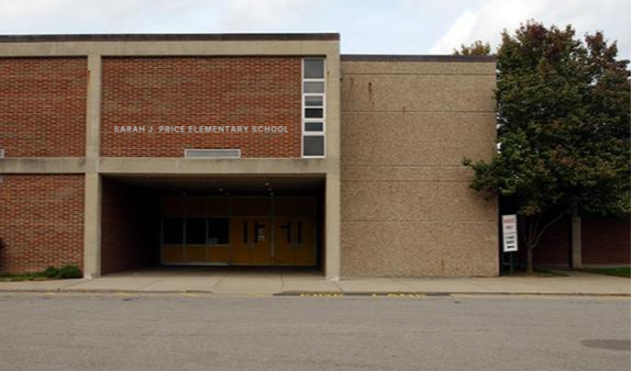 front of school building