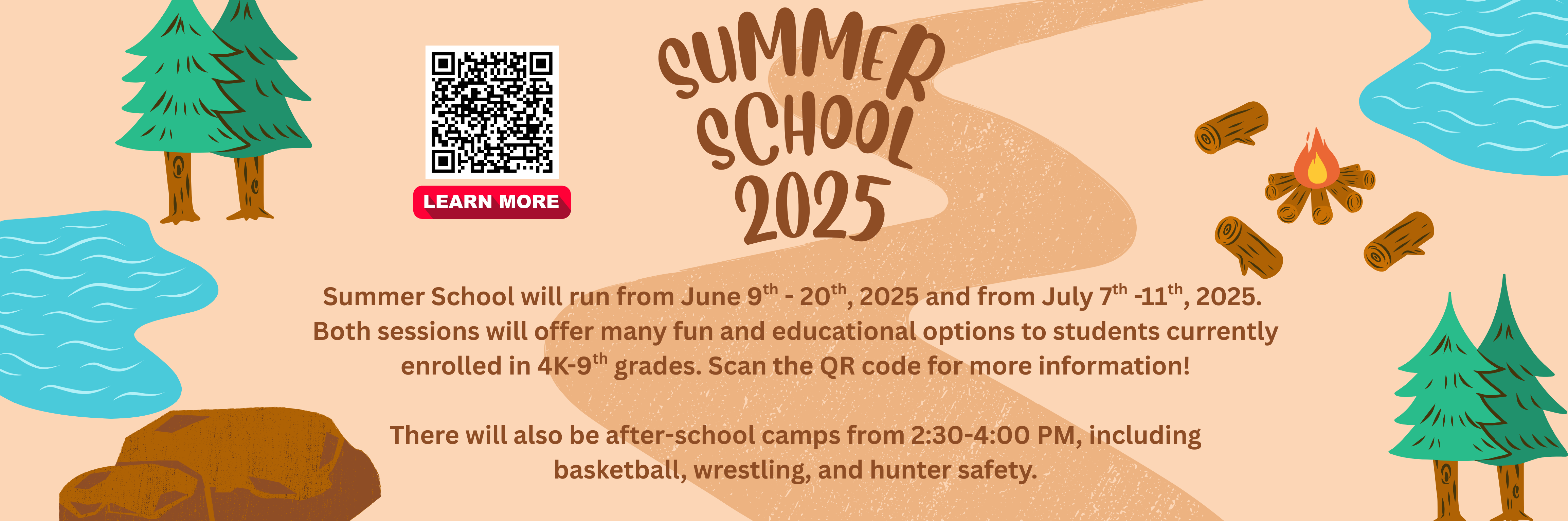Summer school informational banner.