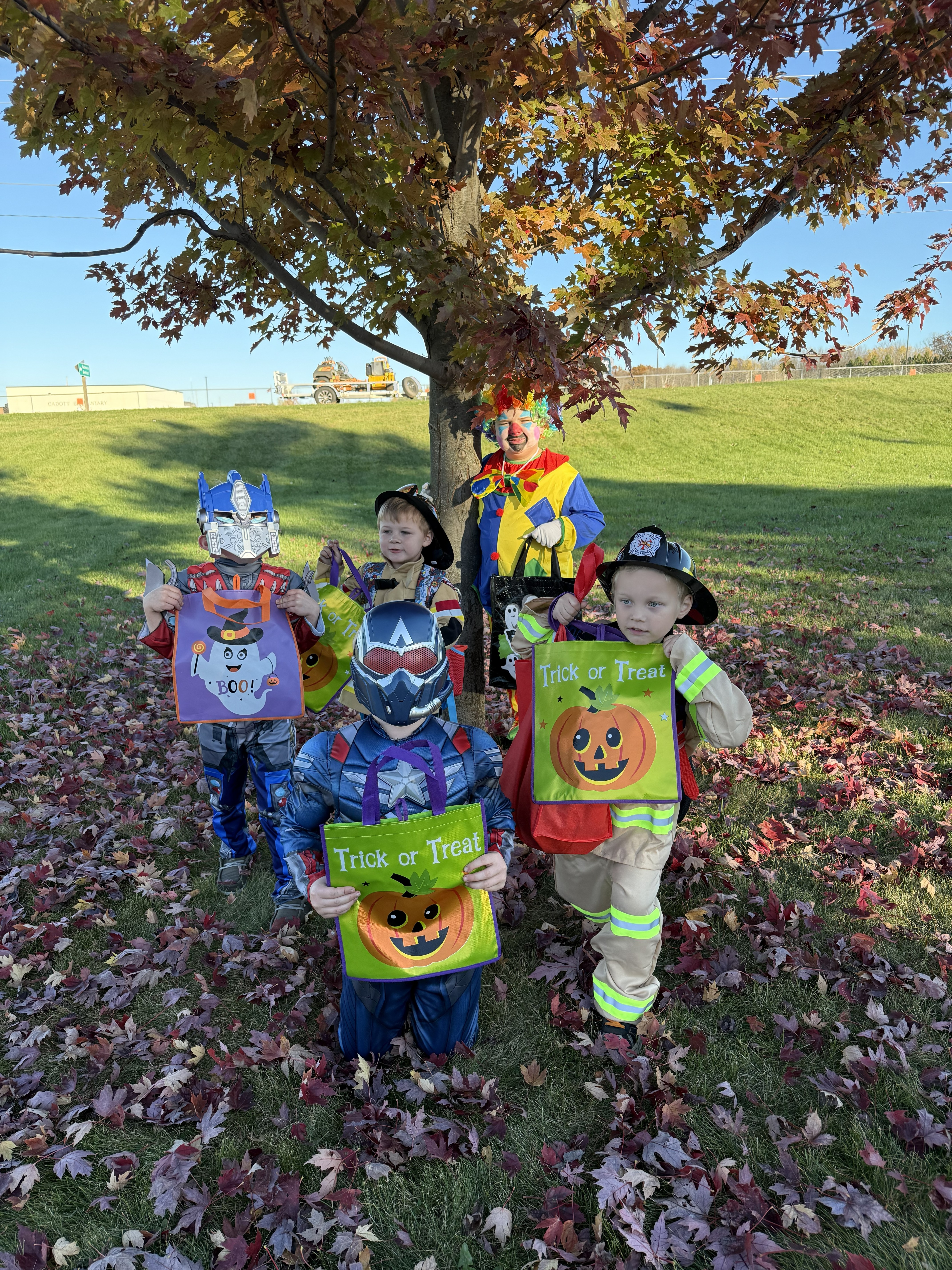 Hornet Care students posing in their Halloween costumes.