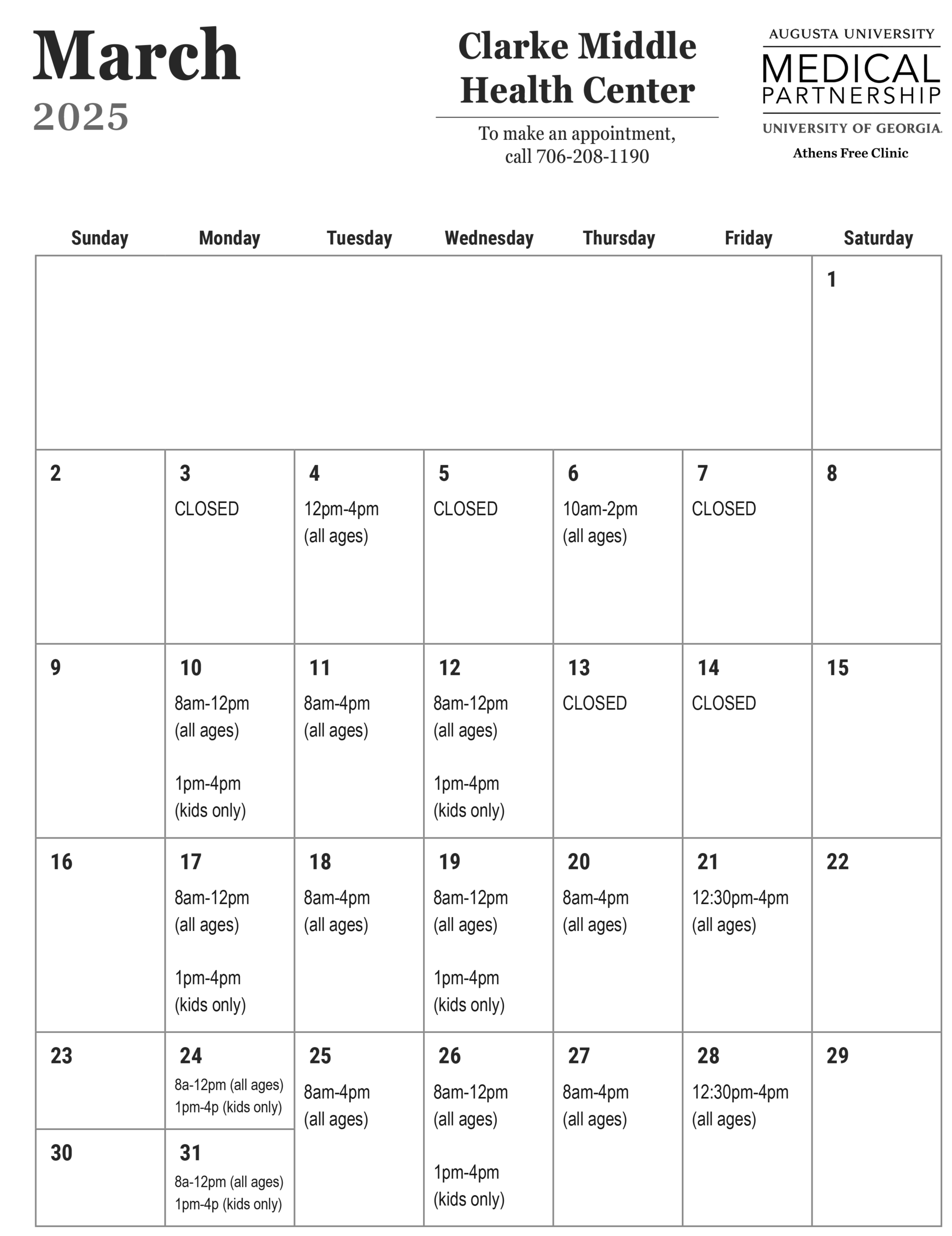 CMHC calendar