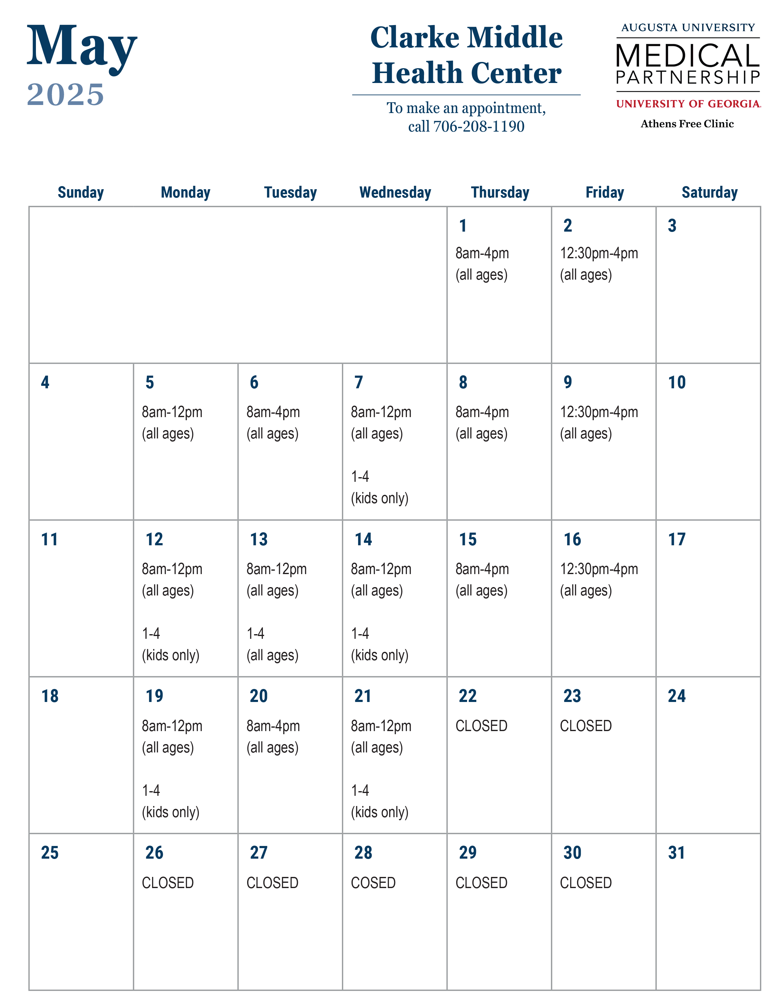 May calendar
