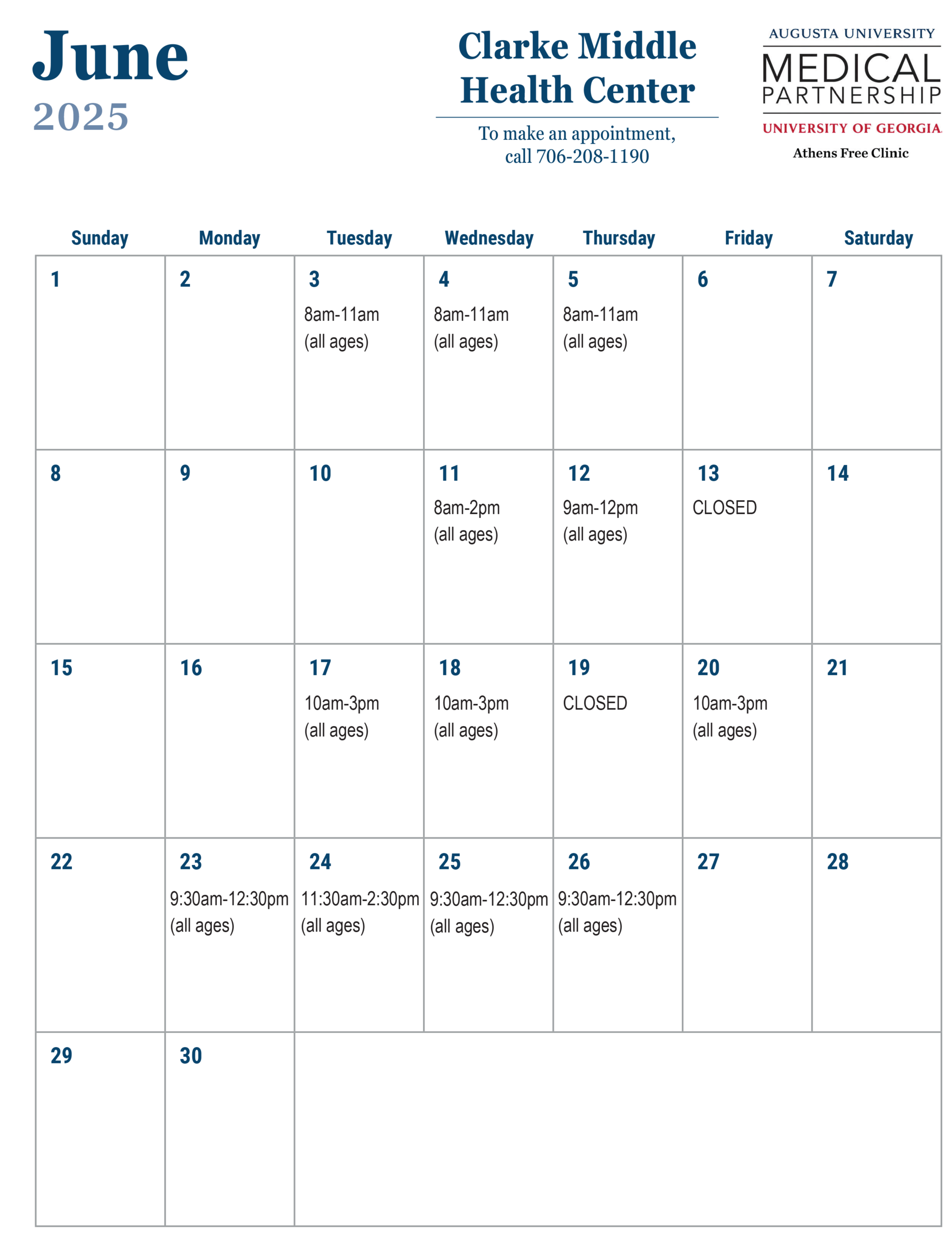June calendar