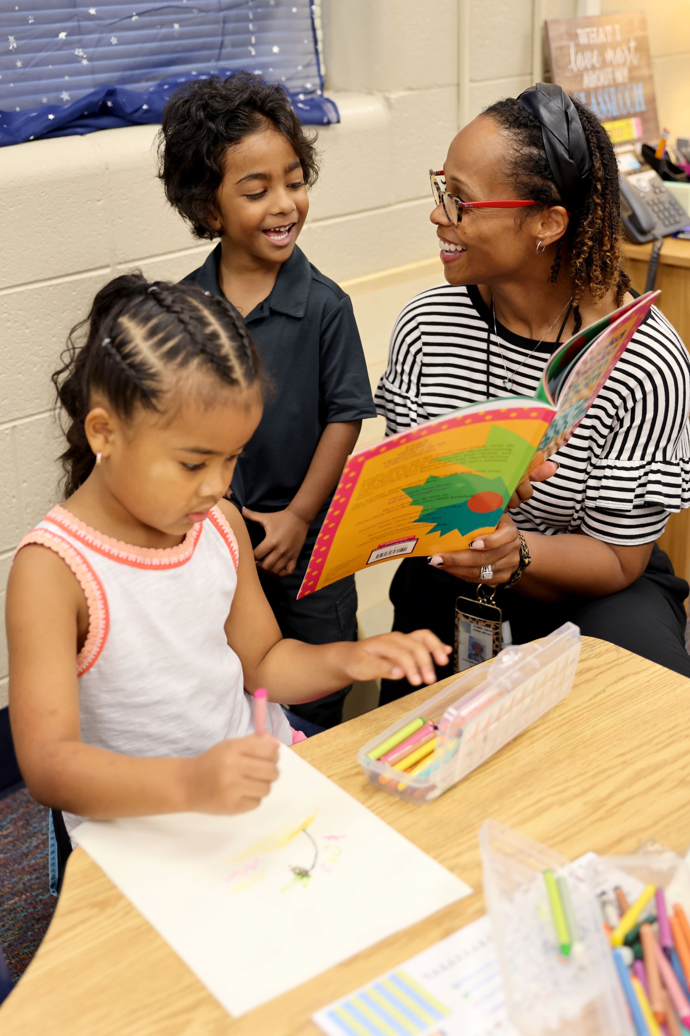Teacher and students