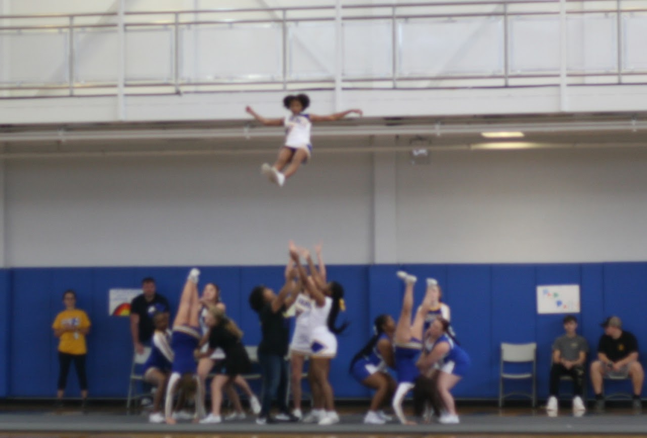 cheer team performing