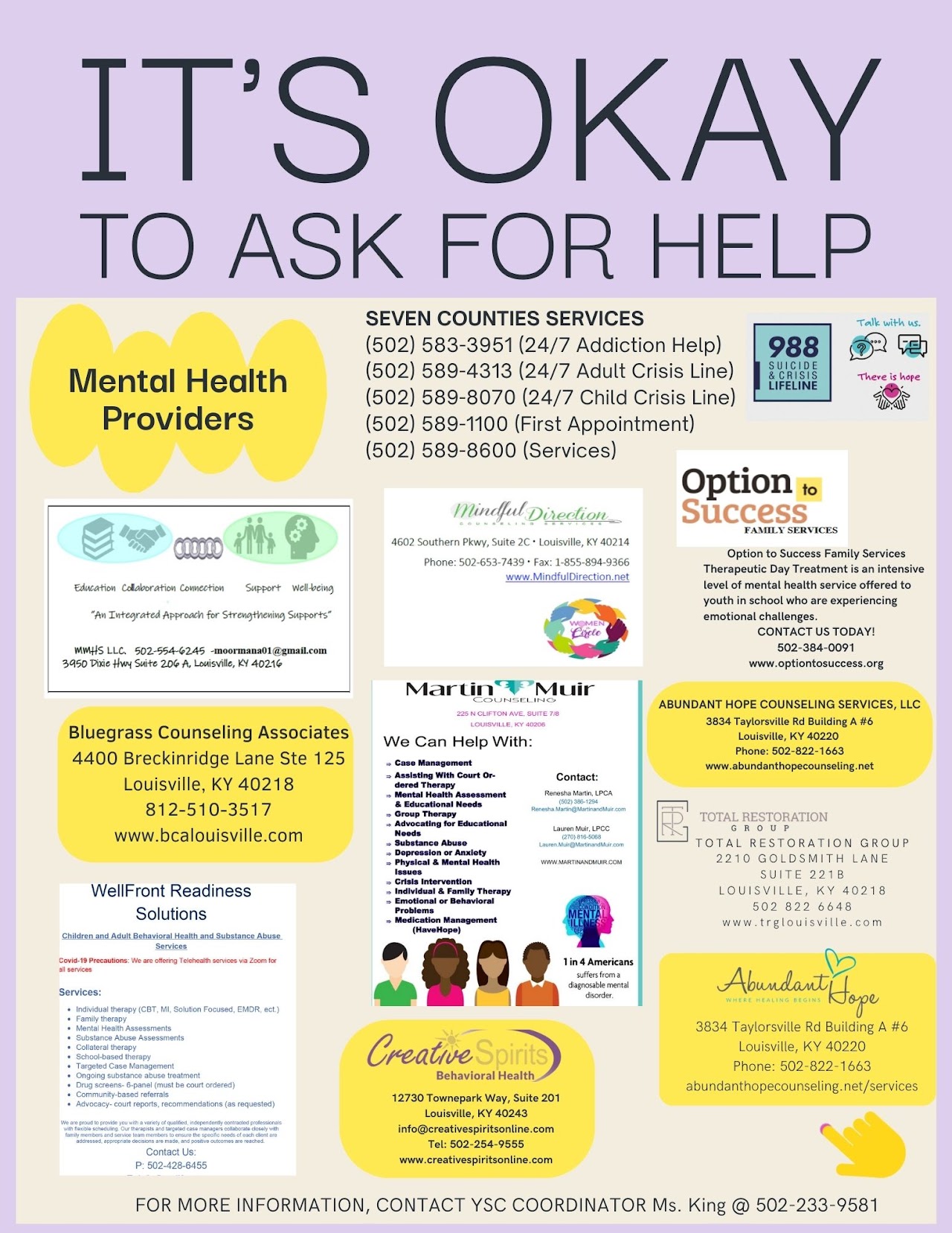 It's ok to ask for help flyer
