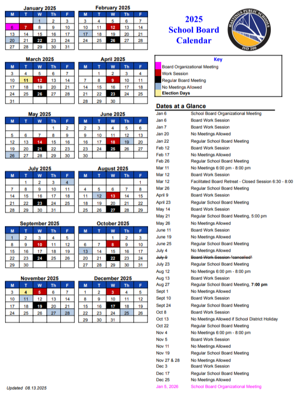 school board calendar