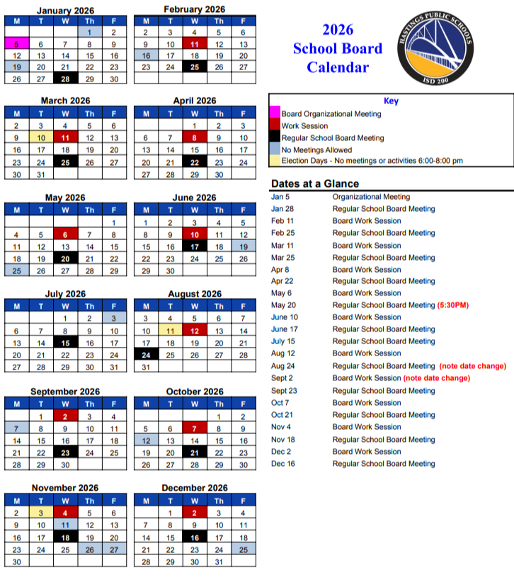 school board calendar