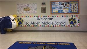 the image shows a welcome to alden middle school banner