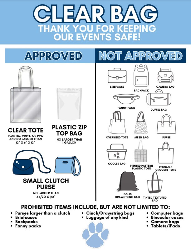 Chris Gilman Stadium clear bag examples