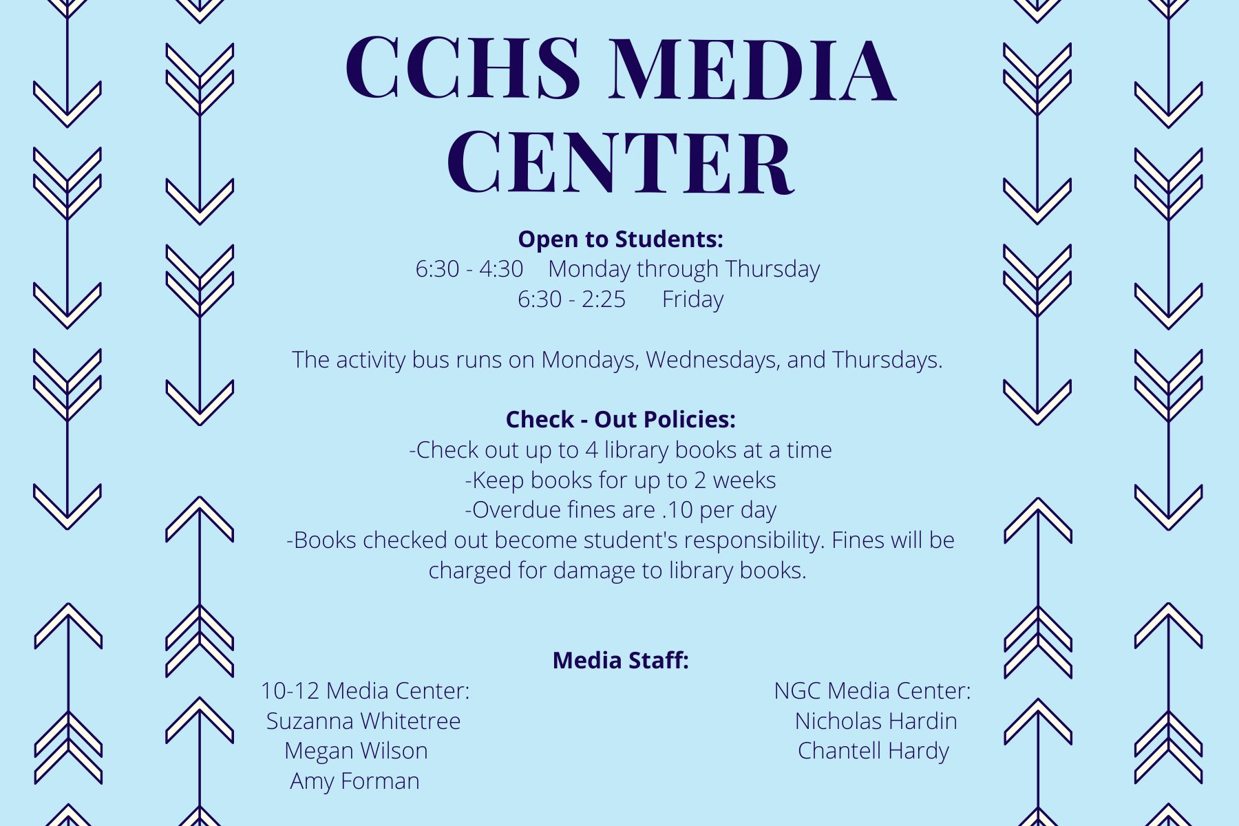 CCHS Media Center Hours and Circulation Information