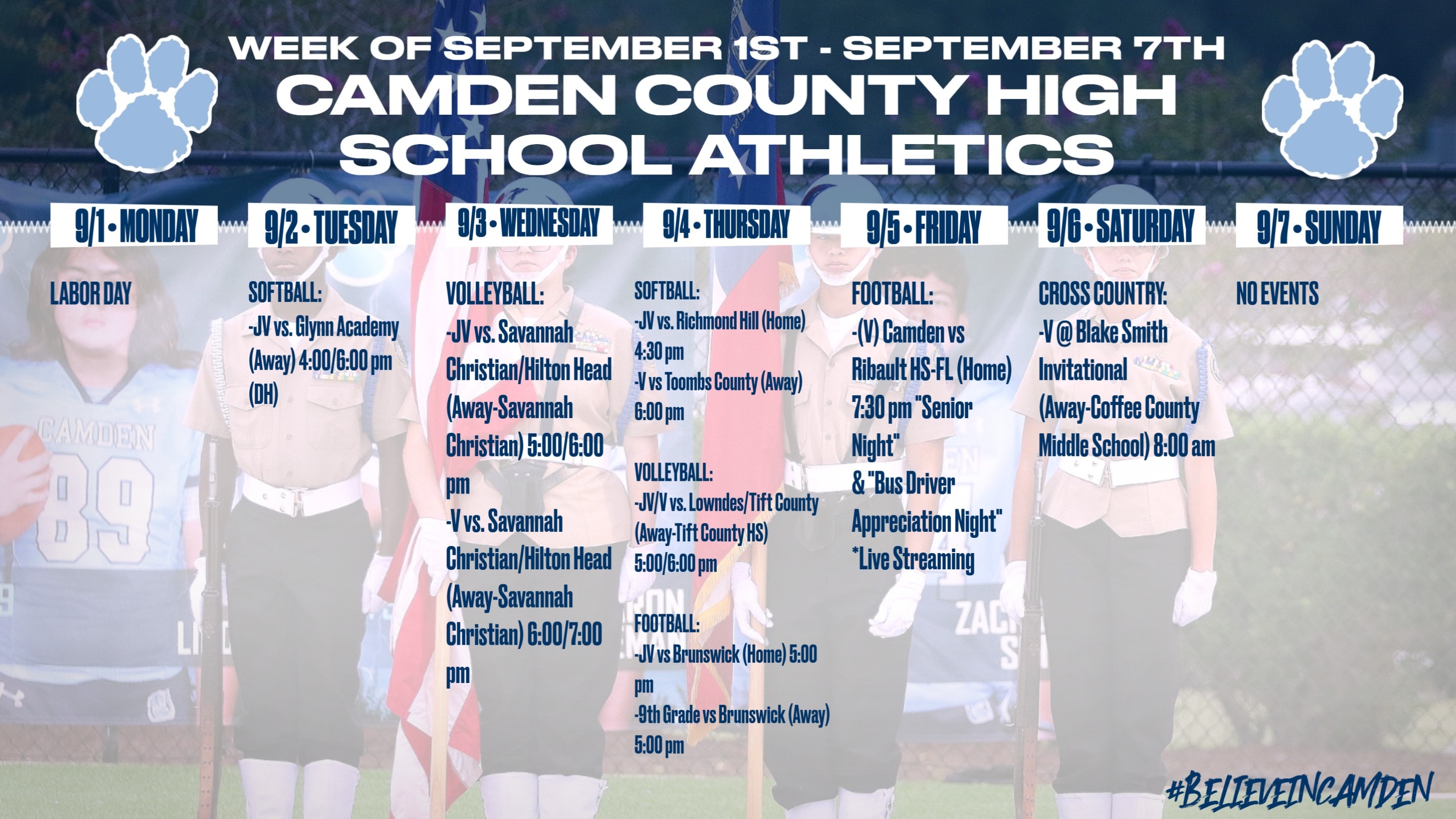 CCHS Athletics schedule