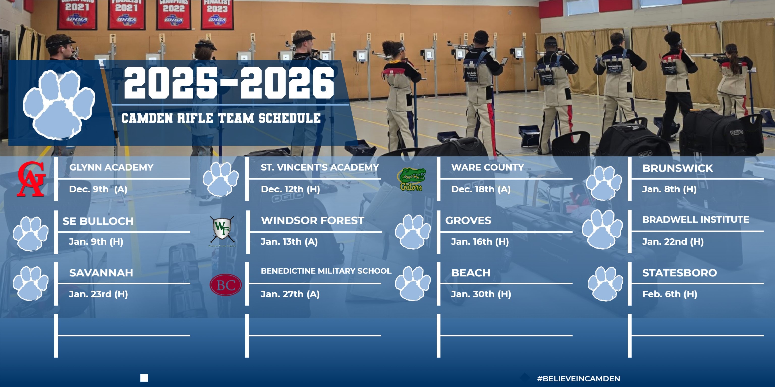 CCHS Rifle Team schedule 25-26