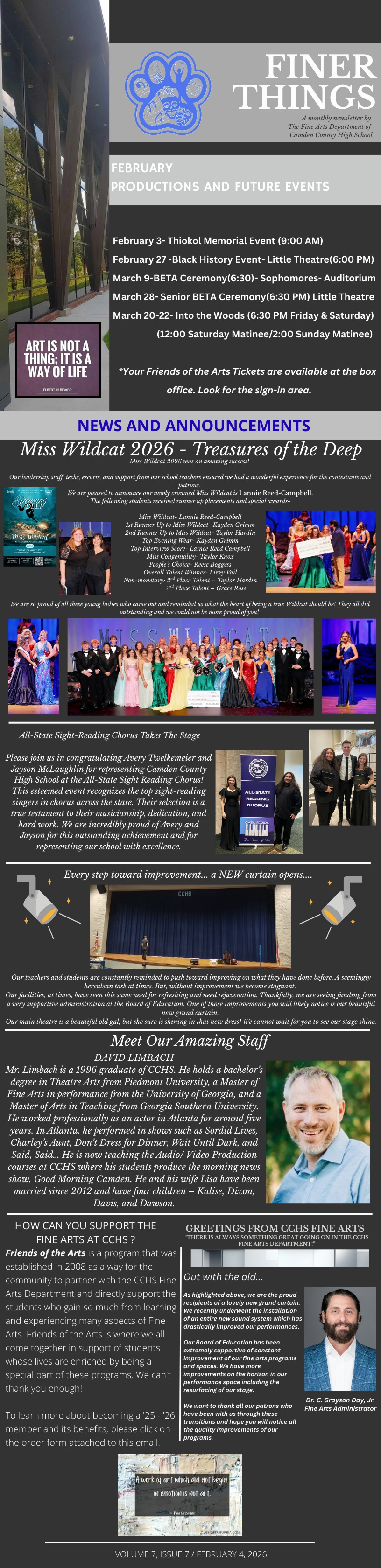 Finer Things, January 2026