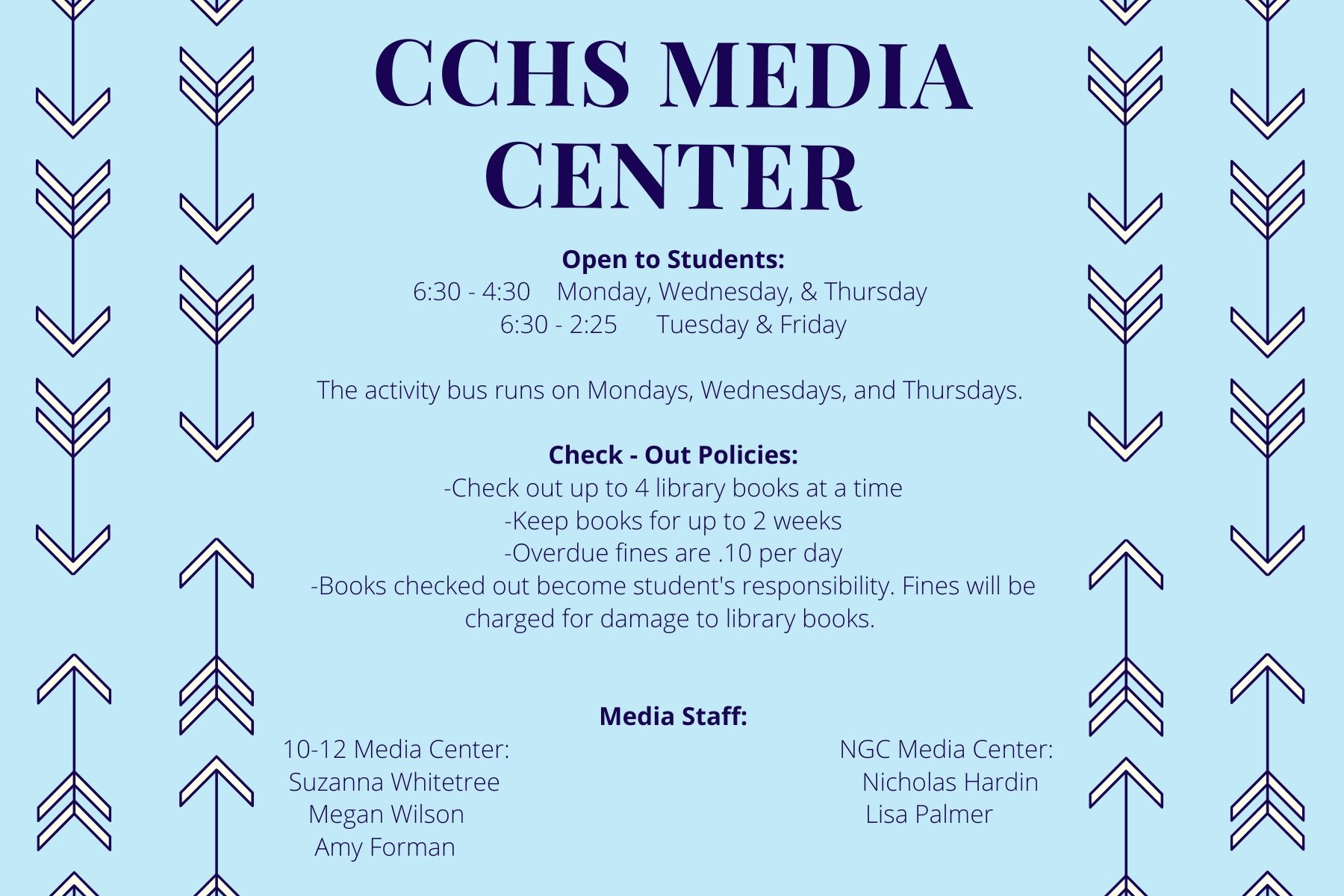 CCHS Media Center Hours and Circulation Information