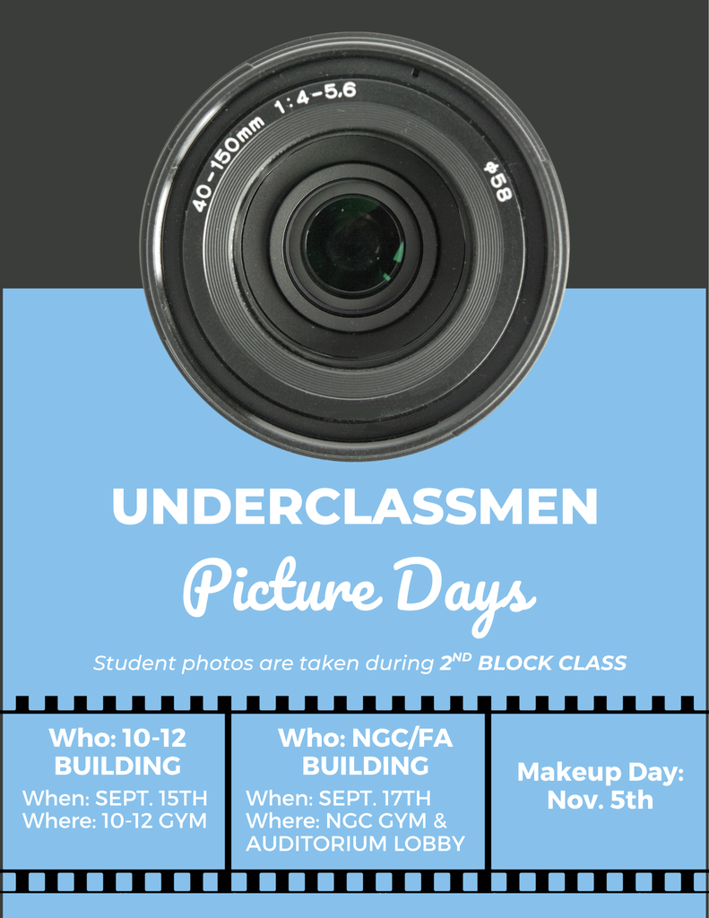 Upcoming Underclassmen Picture Days