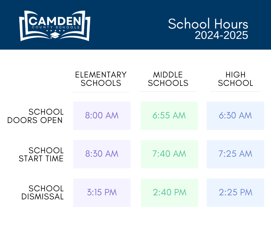 School hours for all levels.