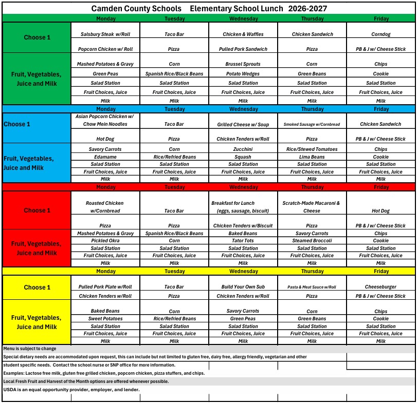 Lunch Menus